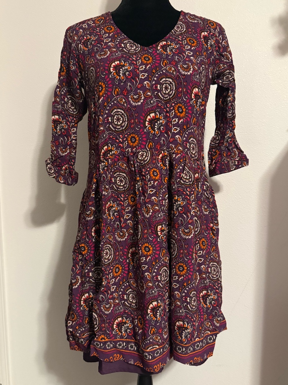 🚨Garnet Hill Purple Floral Medallion Dress